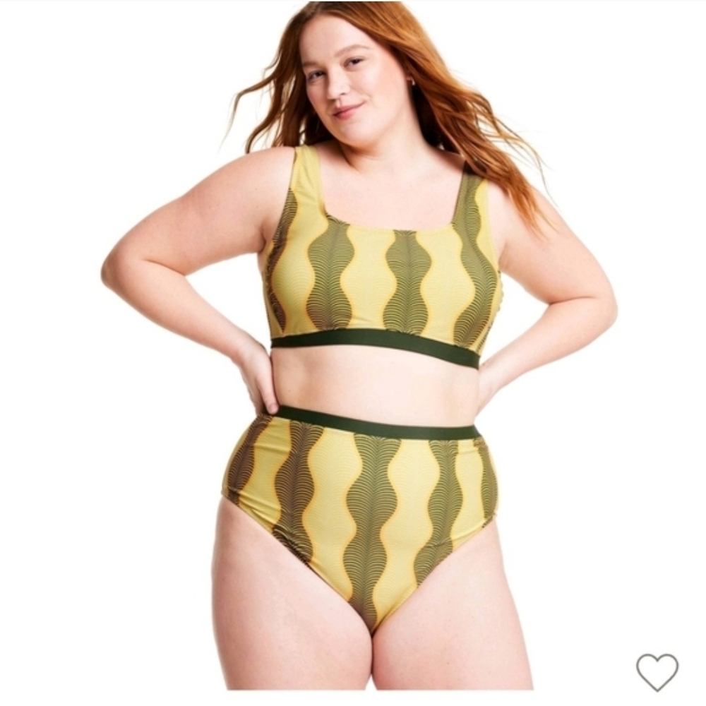 Fe NOEL x Target Micro WAve Bikini Set. Top 1X, Bottom XXL.